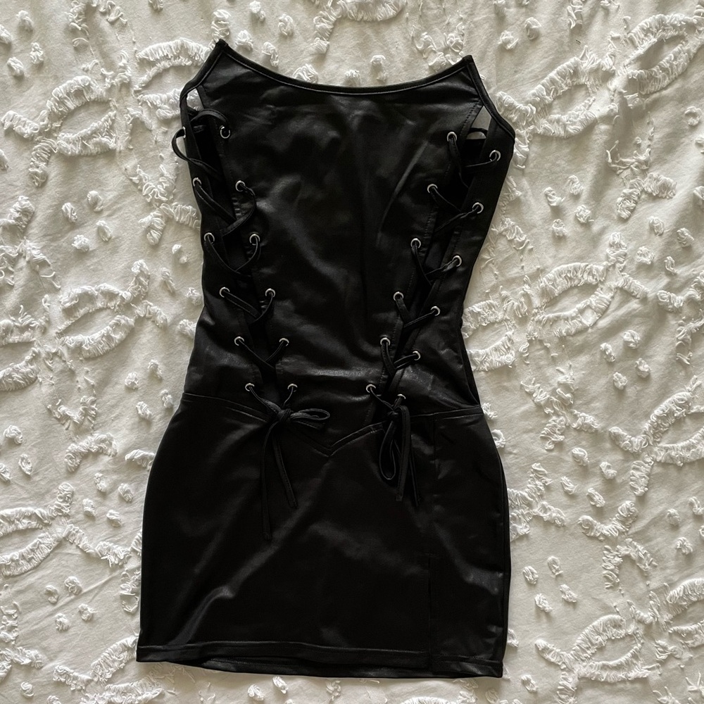 Lace Up Bodycon Cut Out Mini Dress